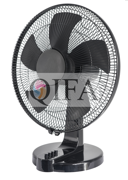 Black desk fan, 5 blades table fan